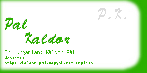 pal kaldor business card